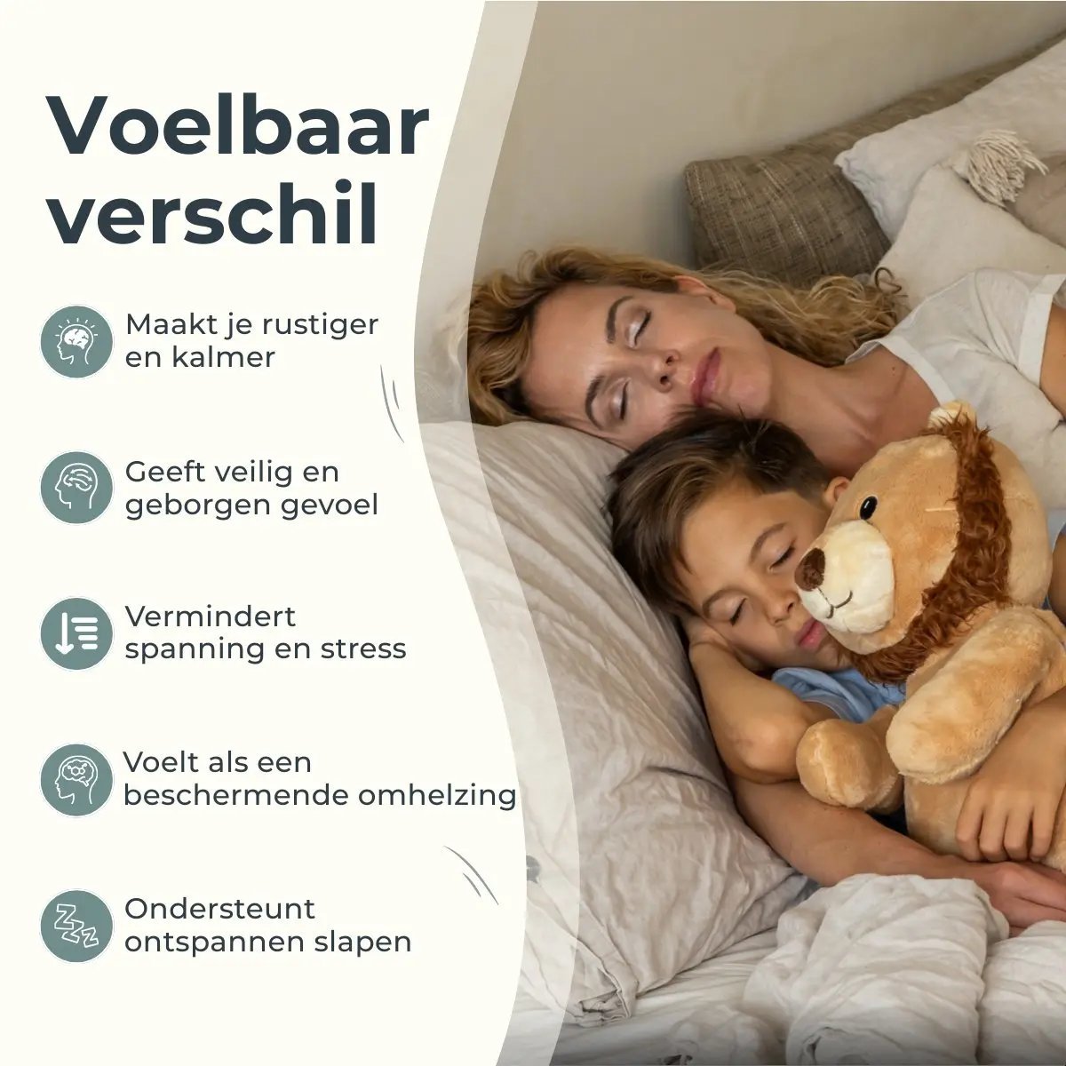 Verzwaringsknuffel met hartslag (2 kg) Ludo de leeuw KUDL®