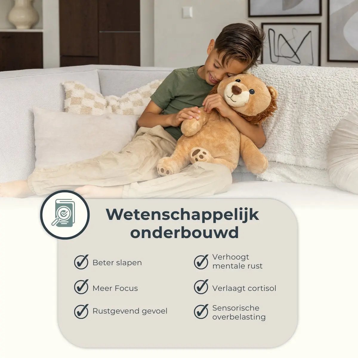 Verzwaringsknuffel met hartslag (2 kg) Ludo de leeuw KUDL®