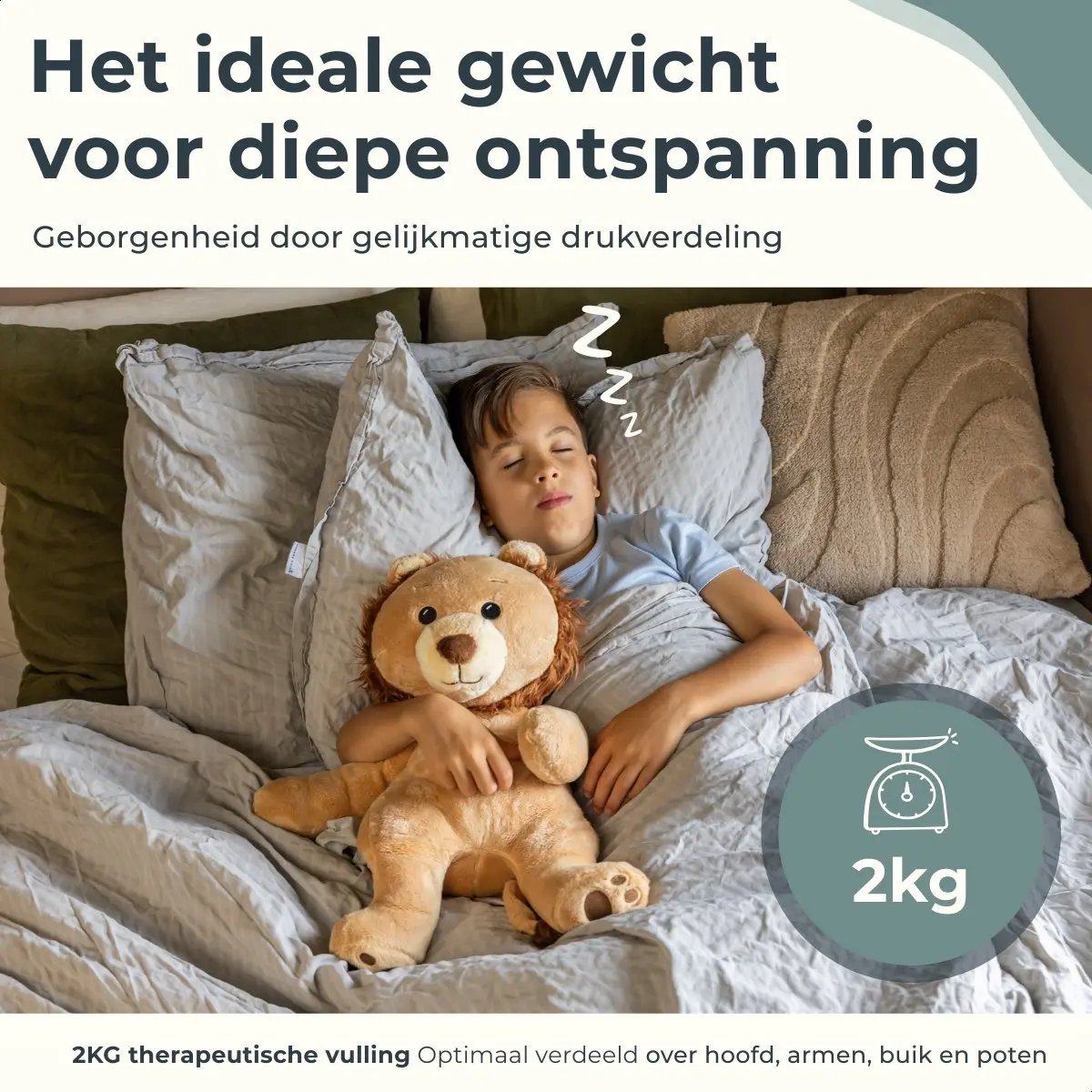 Verzwaringsknuffel met hartslag (2 kg) Ludo de leeuw KUDL®