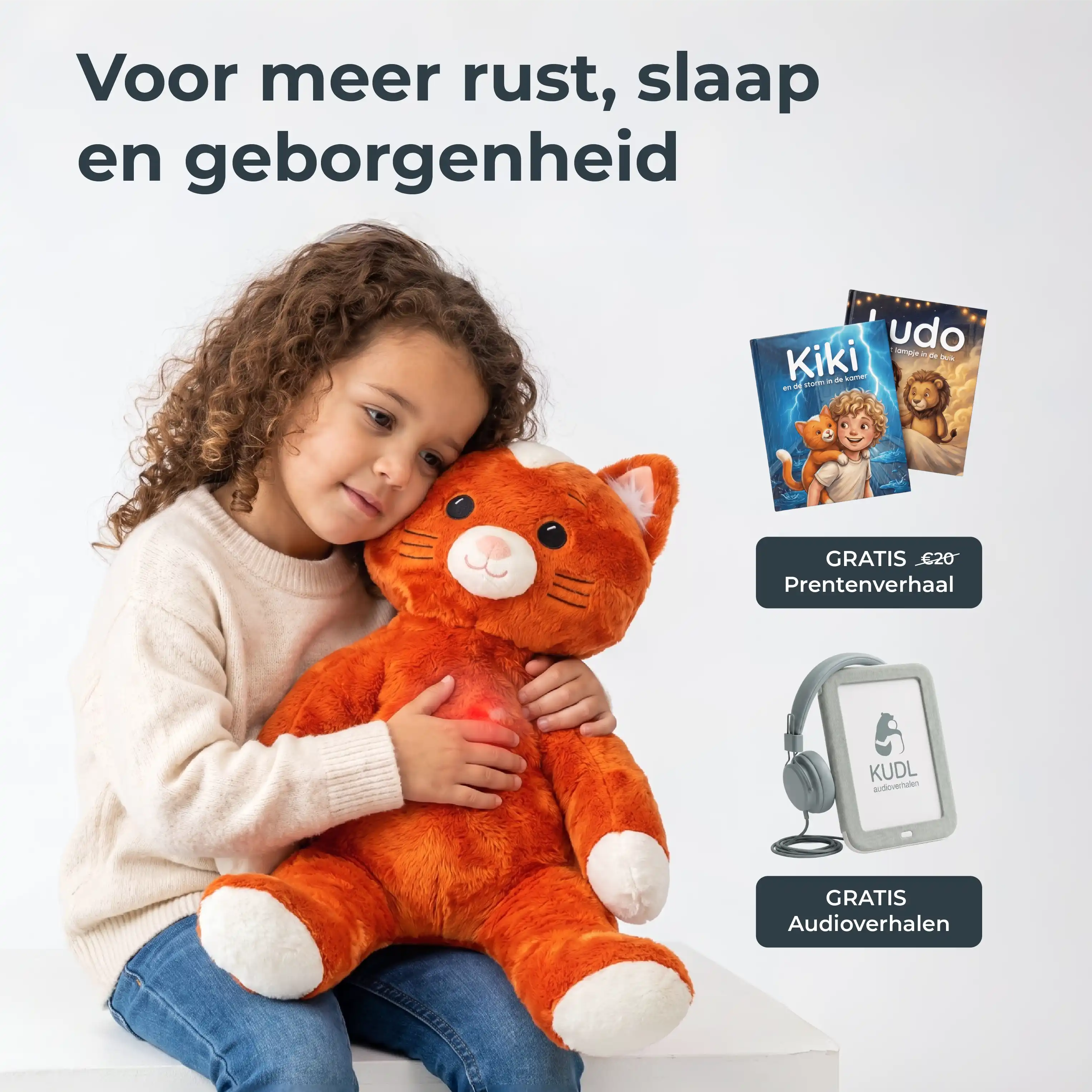 Verzwaringsknuffel met hartslag — Kiki de Kat
