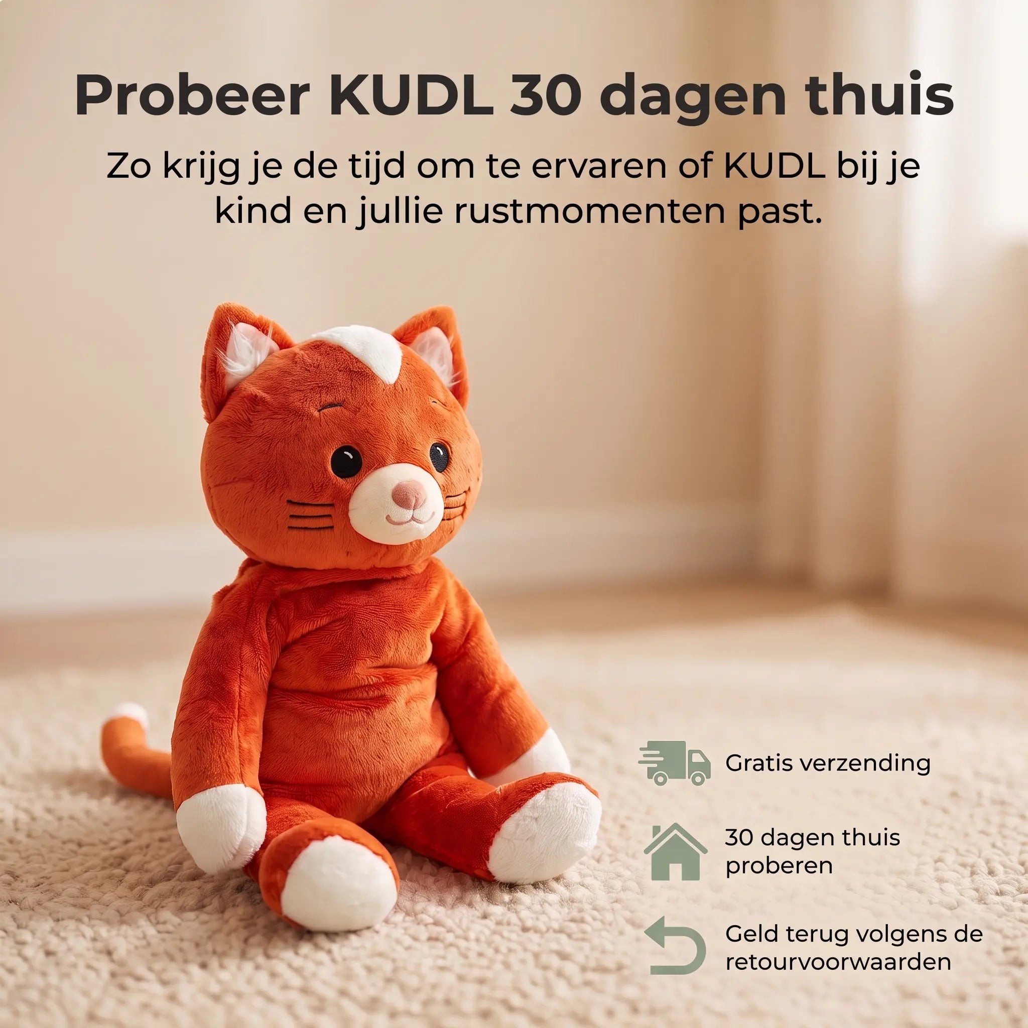 Verzwaringsknuffel met hartslag — Kiki de Kat (Copy)