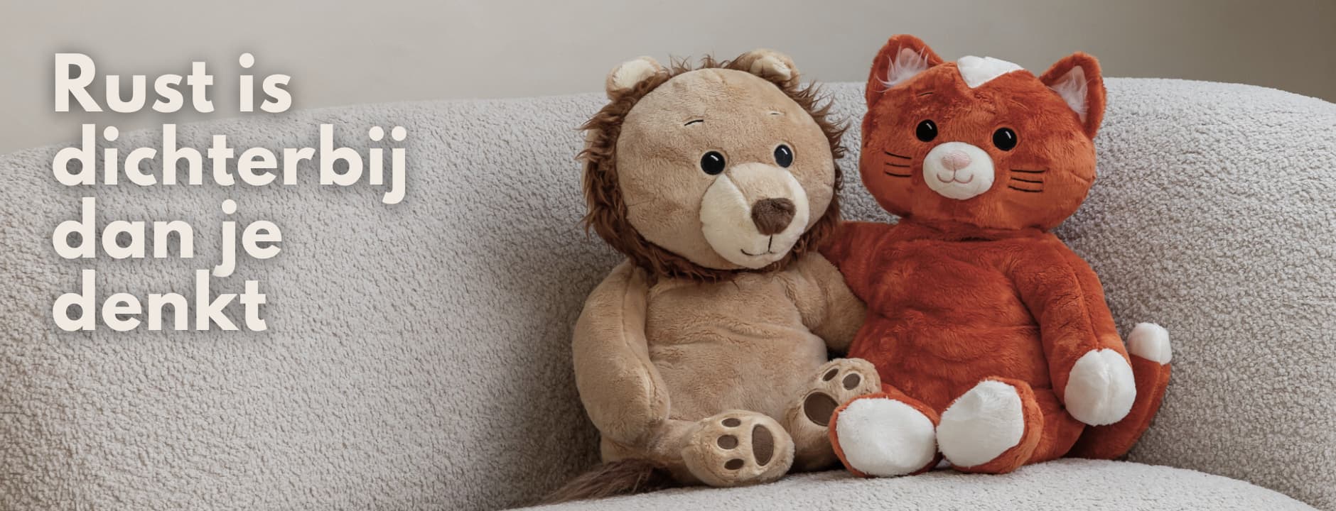 Kat verzwaringsknuffel en Leeuw verzwaringsknuffel van Kudl